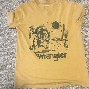 NFR cowgirl ready!!!Wrangler mustard Western Graphic Tee